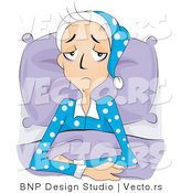 Vector of Sick Man Resting in Bed by BNP Design Studio
