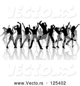 Vector of Silhouetted Black Dancers and Reflections on White by KJ Pargeter