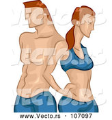 Vector of Sketched Fit White Couple Posting by BNP Design Studio