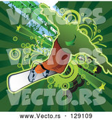 Vector of Snowboarder Balancing by L2studio