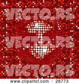 Vector of Sparkling Red Mirror Disco Ball Spinning over a Mosaic Background by Elaineitalia