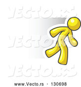 Vector of Speedy Yellow Businessman Running by Leo Blanchette