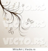 Vector of Splattered Brown Vines over Beige Background Design by MilsiArt