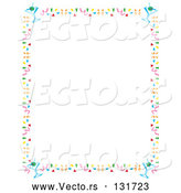 Vector of Stationery Border of Confetti and Martini Glasses Clipart Illustration by Andy Nortnik