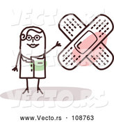 Vector of Stick Girl Doctor with Crossed Bandages by NL Shop