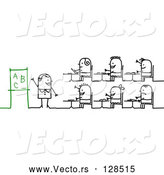 Vector of Stick People Character Teacher and Students Learning the Alphabet by NL Shop