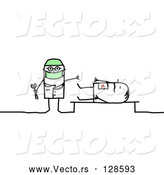 Vector of Stick People Surgeon Operating on a Patient by NL Shop