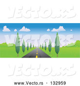 Vector of Strait Tree Lined Road Leading Forward by Rasmussen Images