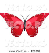 Vector of Stunning Red Butterfly with Sparkling Wings by Elaineitalia