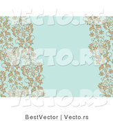 Vector of Tan Vines on Blank Blue Invitation Background by BestVector