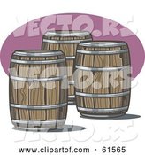Vector of Three Wooden Whiskey Barrels by R Formidable