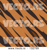 Vector of Tiger Animal Print Background with Brown, Tan and Black Stripes in a Pattern by AtStockIllustration