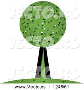 Vector of Tree with Swirl Foliage by Pams Clipart