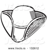 Vector of Tricorne Hat in Black Lineart by Andy Nortnik