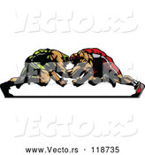 Vector of Two Strong Male Wrestlers in a Match by Chromaco