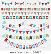 Vector of Unique Christmas Styled New Year Bunting Party Banners by KJ Pargeter