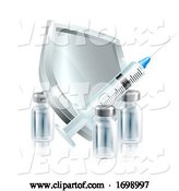 Vector of Vaccination Injection Syringe Immunization Shield by AtStockIllustration