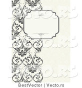 Vector of Vines Border with Blank Text Box by BestVector