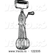 Vector of Vintage Black and White Egg Beater Whisk Mixer 1 by Prawny Vintage