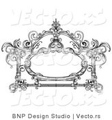 Vector of Vintage Black and White Victorian Frame Design by BNP Design Studio