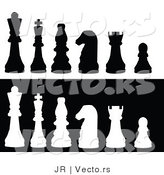 Vector of White and Black Chess Pieces by