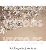 Vector of White and Brown Vines over Brown Background Design by KJ Pargeter