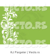 Vector of White Flourishes over Green Background with Blank Copyspace by KJ Pargeter