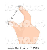 Vector of White Hand Expanding and Zooming on a Touch Screen by Vectorace