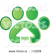 Vector of White House in a Gradient Green Dog Paw Print by Lal Perera