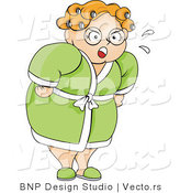 Vector of Yelling Woman Wearing Curlers and a Robe by BNP Design Studio