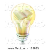 Vector of Yellow Light Bulb with a Book on the Inside by BNP Design Studio