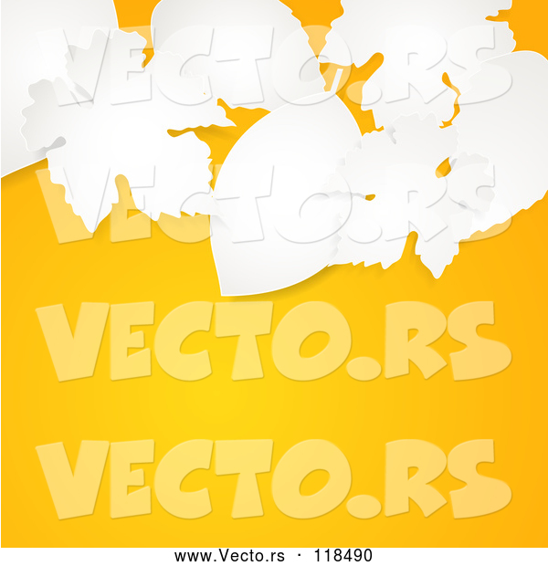 3d Vector of 3d White Paper Leaves over an Autumn Orange Background with Text Space