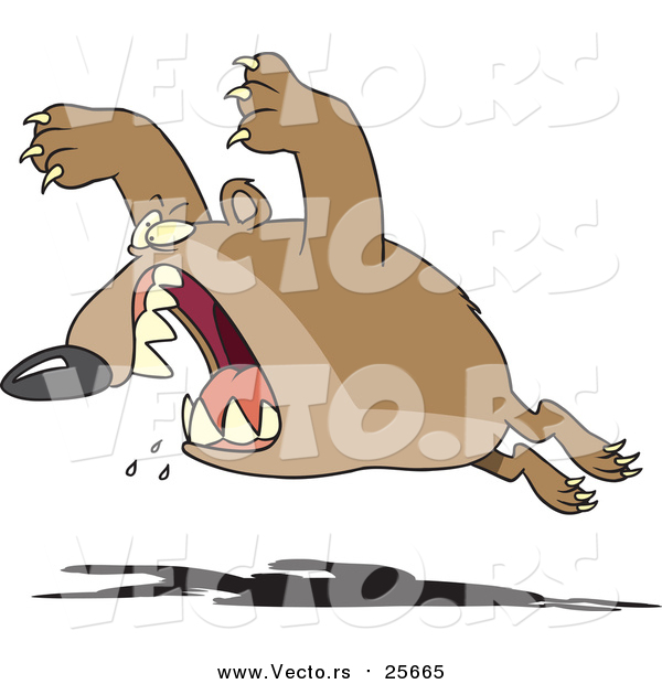 Cartoon Vector of a Bear Leaping