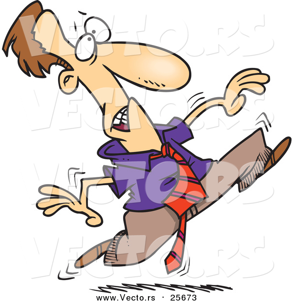 Cartoon Vector of a Business Man Running