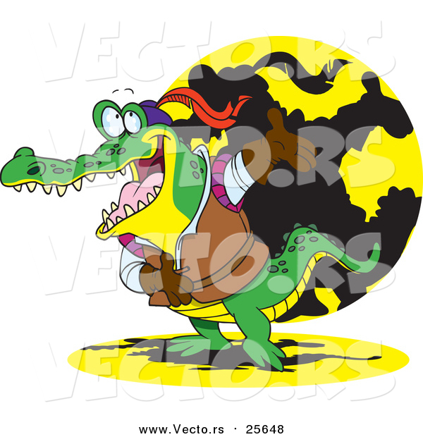 Cartoon Vector of a Crocodile Actor Bowing