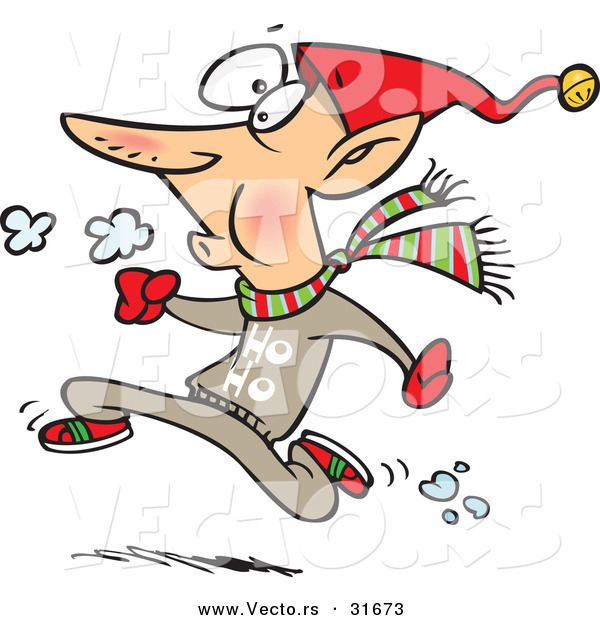 Cartoon Vector of a Elf Running Fast
