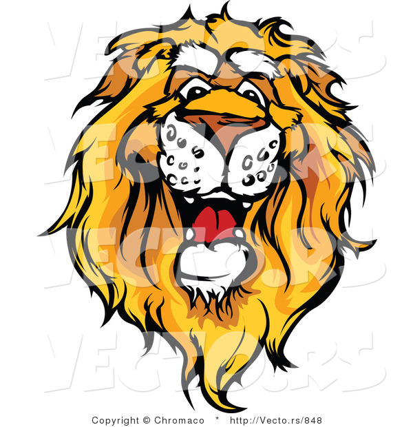 Cartoon Vector of a Friendly Cartoon African Lion Mascot