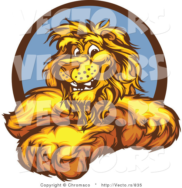 Cartoon Vector of a Happy Cartoon Lion Mascot