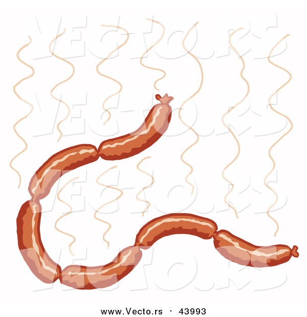Cartoon Vector of a Hot Sausage Links Strand