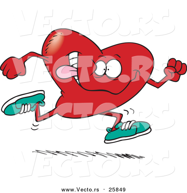 Cartoon Vector of a Running Heart