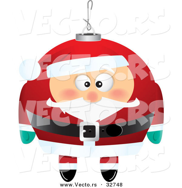 Cartoon Vector of a Santa Christmas Ornament