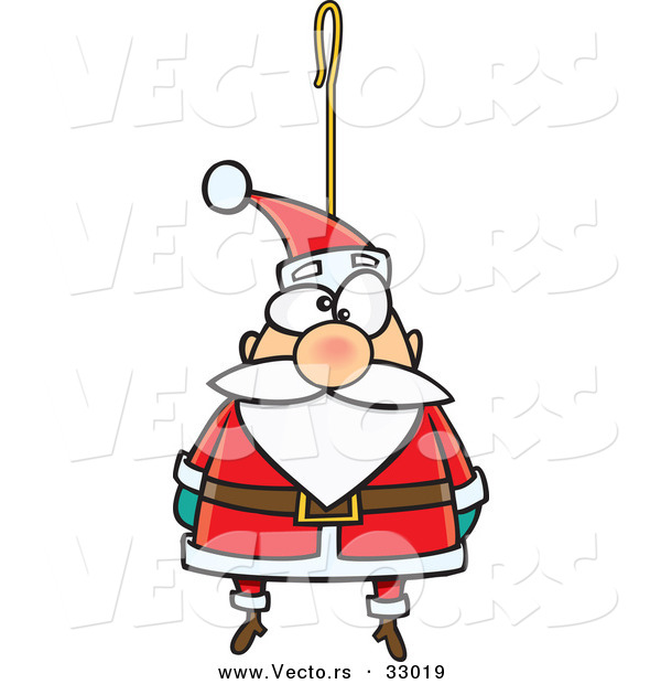 Cartoon Vector of a Santa Ornament for Christmas Tree