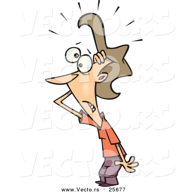 Cartoon Vector of a Woman Stressing out About the Aftermath