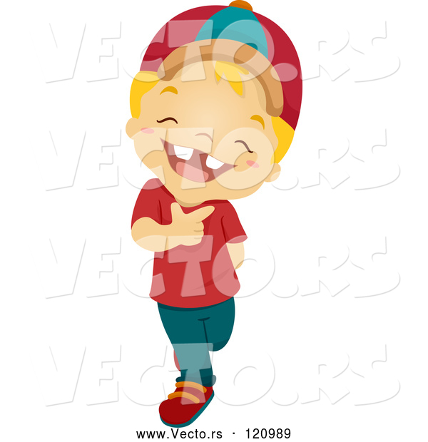 Cartoon Vector of Happy Boy with a Big Grin