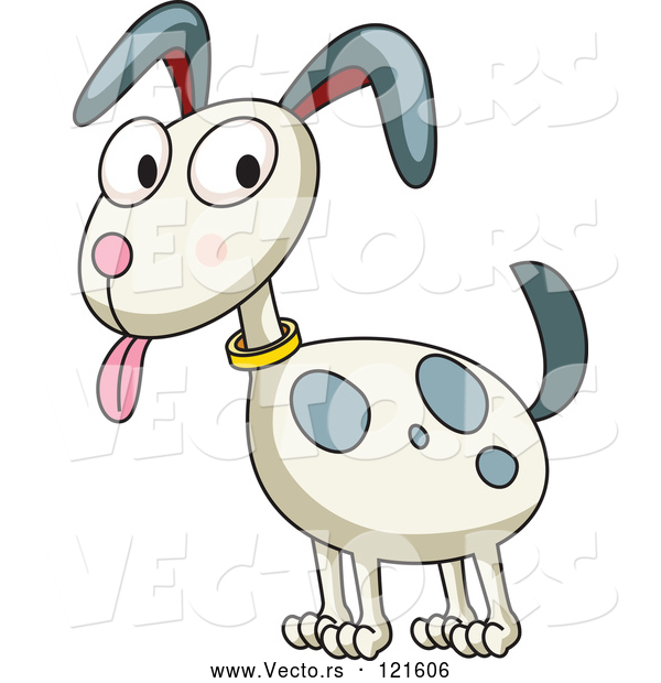 Cartoon Vector of Happy Dog with Spots