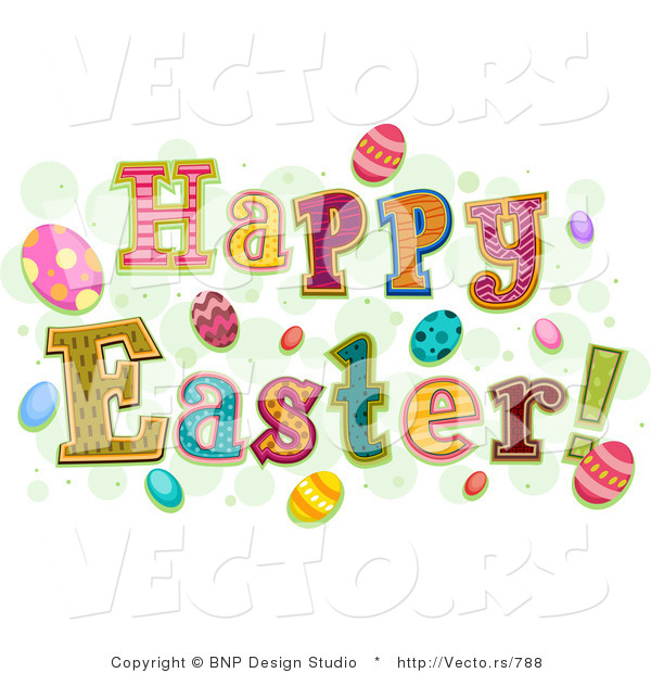 Cartoon Vector of Happy Easter Greetings