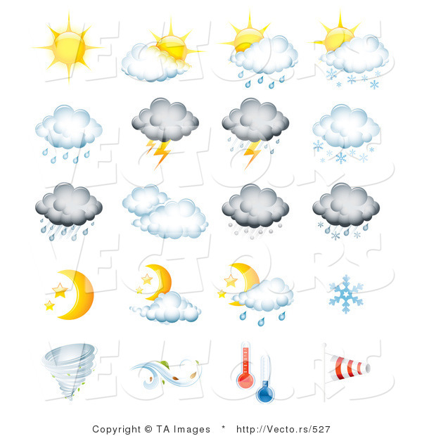 Vector of 20 Weather Related Forecast Icons
