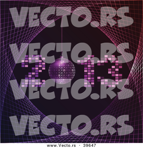 Vector of 2013 with a Bauble and Putple Mesh