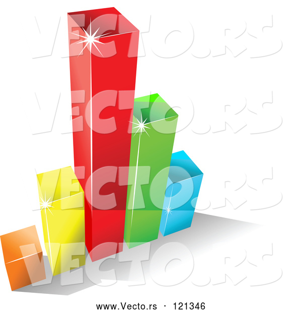 Vector of 3d Colorful Bar Graph and Shadow 8