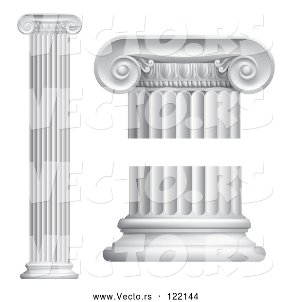 Vector of 3d Greek or Roman Columns